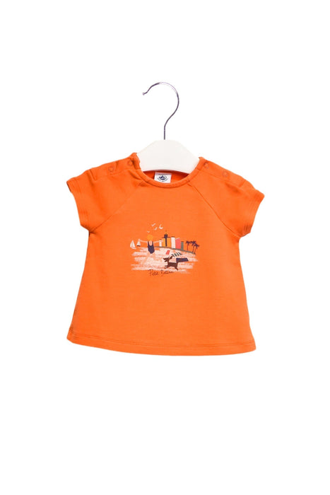 A Orange Short Sleeve T Shirts from Petit Bateau in size 3-6M for girl. (Front View)