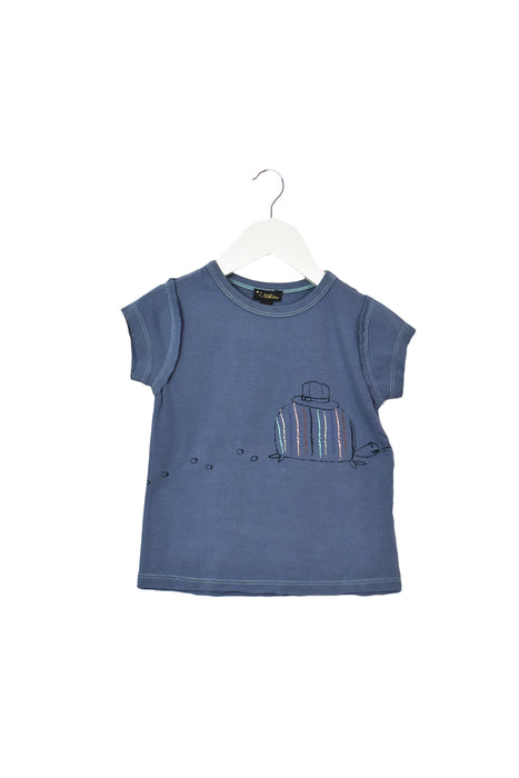 A Blue Short Sleeve T Shirts from Velveteen in size 6-12M for girl. (Front View)