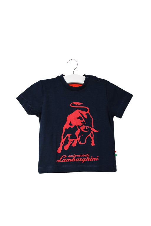 A Navy Short Sleeve T Shirts from Automobili Lamborghini in size 6-12M for boy. (Front View)