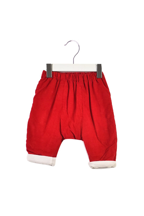 A Red Shorts from Petit Bateau in size 0-3M for boy. (Front View)