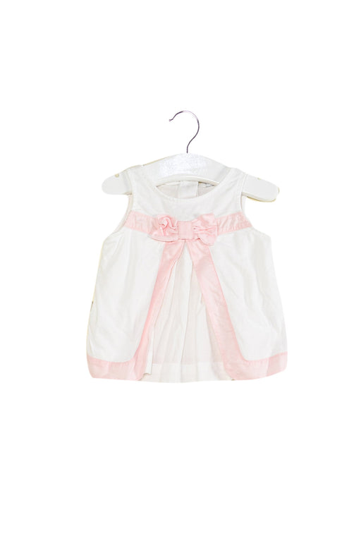 A White Sleeveless Tops from Janie & Jack in size 6-12M for girl. (Front View)