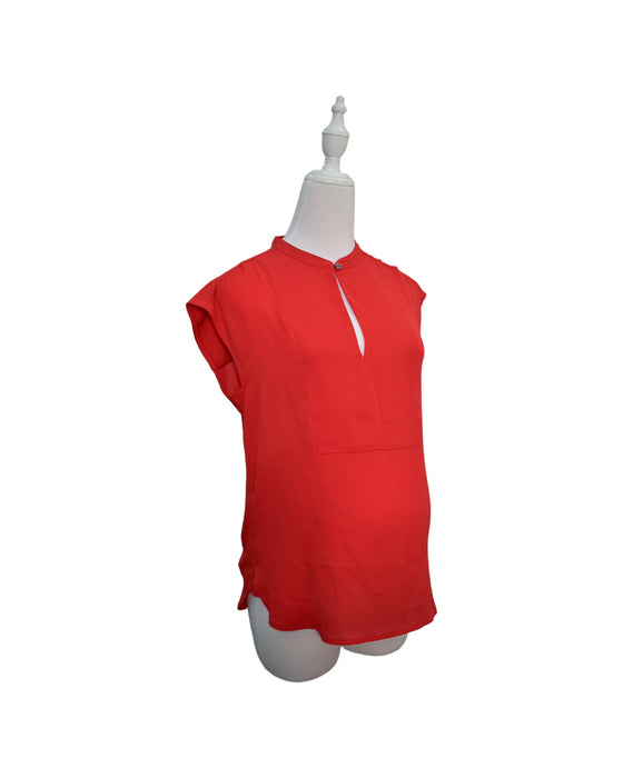 A Red Sleeveless Tops from J.Crew Maternity in size XS for maternity. (Back View)