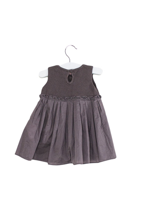 A Brown Sleeveless Dresses from Bonnie Baby in size 0-3M for girl. (Back View)