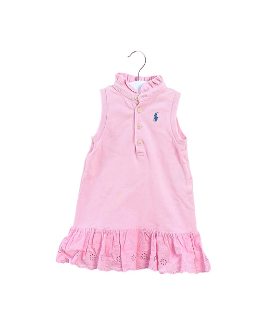 A Pink Sleeveless Dresses from Ralph Lauren in size 3-6M for girl. (Front View)