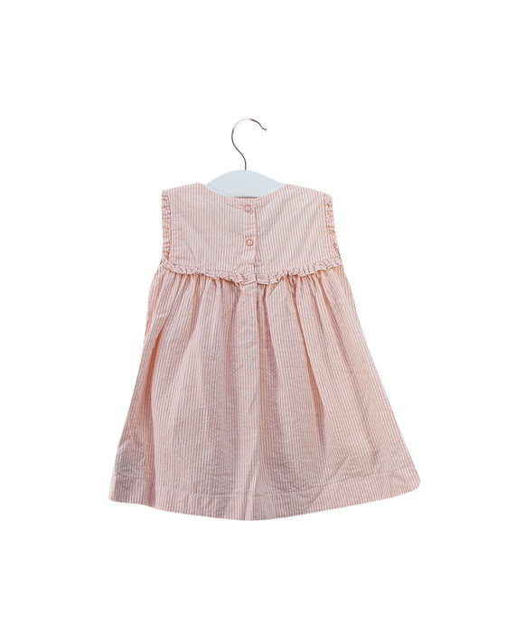 A Pink Sleeveless Dresses from Petit Bateau in size 6-12M for girl. (Back View)