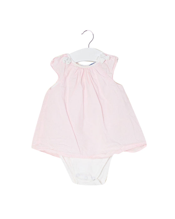 A Pink Sleeveless Dresses from Jacadi in size 3-6M for girl. (Front View)