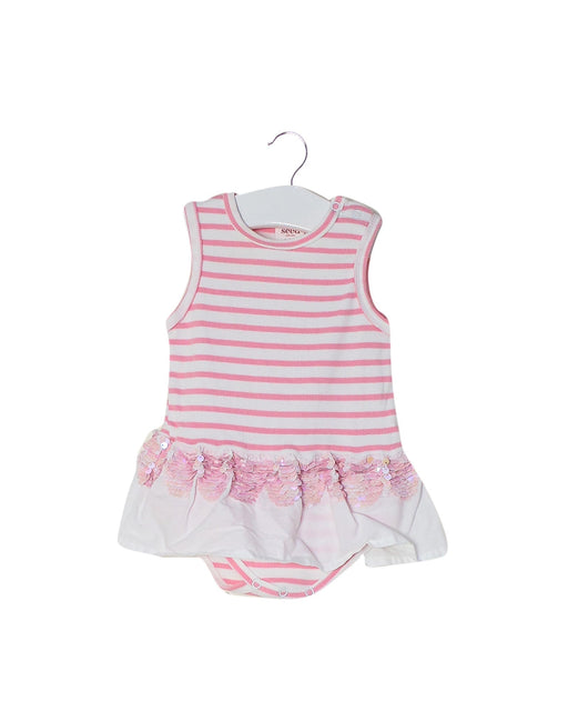 A Pink Sleeveless Dresses from Seed in size 3-6M for girl. (Front View)