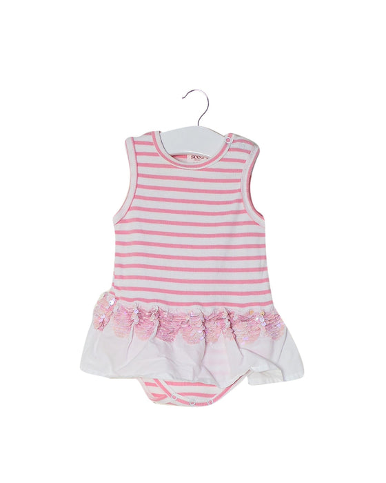 A Pink Sleeveless Dresses from Seed in size 3-6M for girl. (Front View)