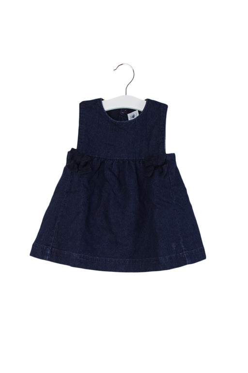A Navy Sleeveless Dresses from Petit Bateau in size 3-6M for girl. (Front View)