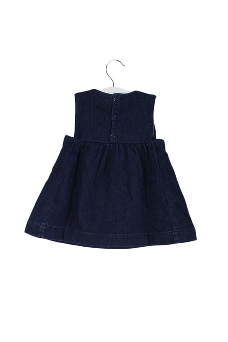 A Navy Sleeveless Dresses from Petit Bateau in size 3-6M for girl. (Back View)