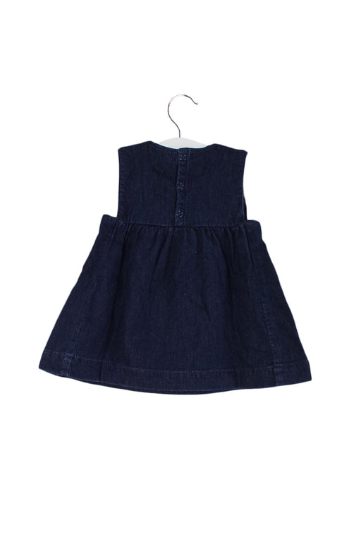 A Navy Sleeveless Dresses from Petit Bateau in size 3-6M for girl. (Front View)