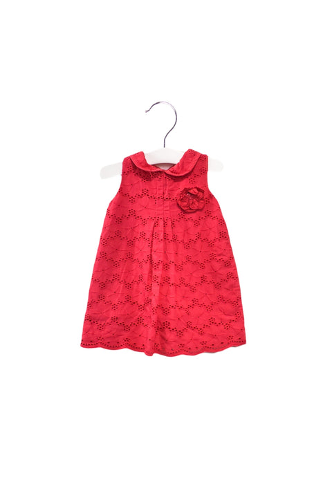A Red Sleeveless Dresses from Monsoon in size 0-3M for girl. (Front View)