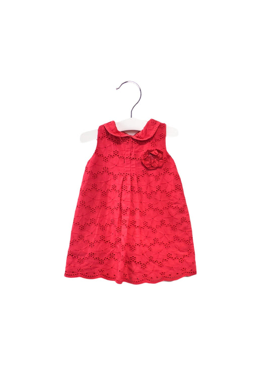 A Red Sleeveless Dresses from Monsoon in size 0-3M for girl. (Front View)