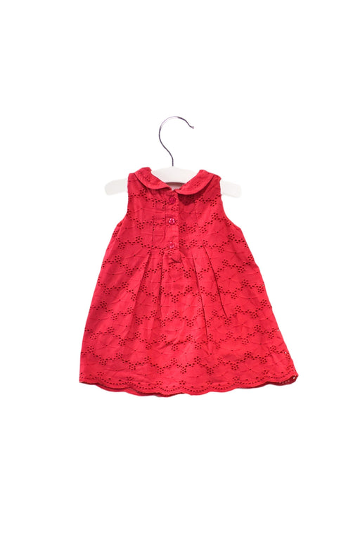 A Red Sleeveless Dresses from Monsoon in size 0-3M for girl. (Front View)