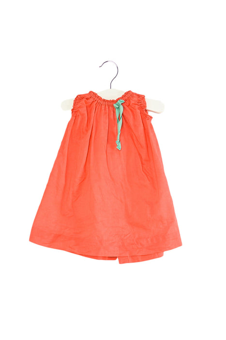 A Pink Sleeveless Dresses from Velveteen in size 6-12M for girl. (Back View)