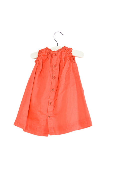 A Pink Sleeveless Dresses from Velveteen in size 6-12M for girl. (Back View)