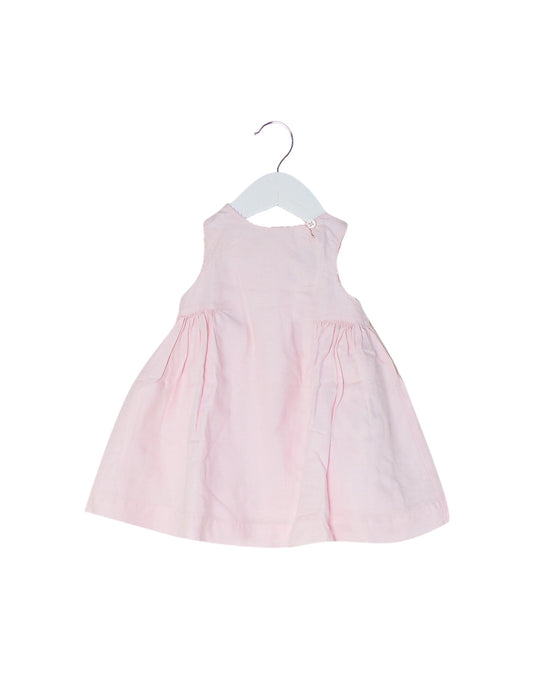 A Pink Sleeveless Dresses from Cyrillus in size 3-6M for girl. (Front View)