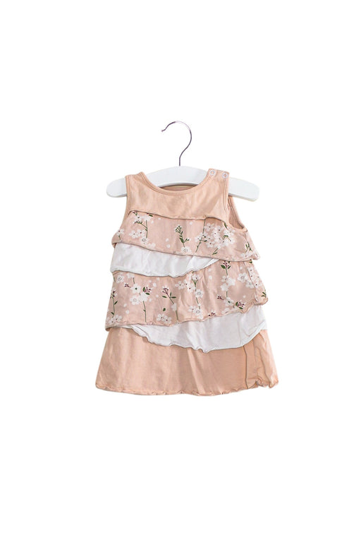 A Pink Sleeveless Dresses from Organic Baby in size 3-6M for girl. (Front View)