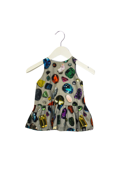 A Grey Sleeveless Dresses from Molo in size 3-6M for girl. (Front View)