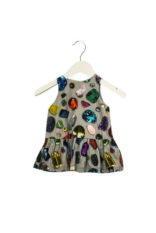 A Grey Sleeveless Dresses from Molo in size 3-6M for girl. (Front View)