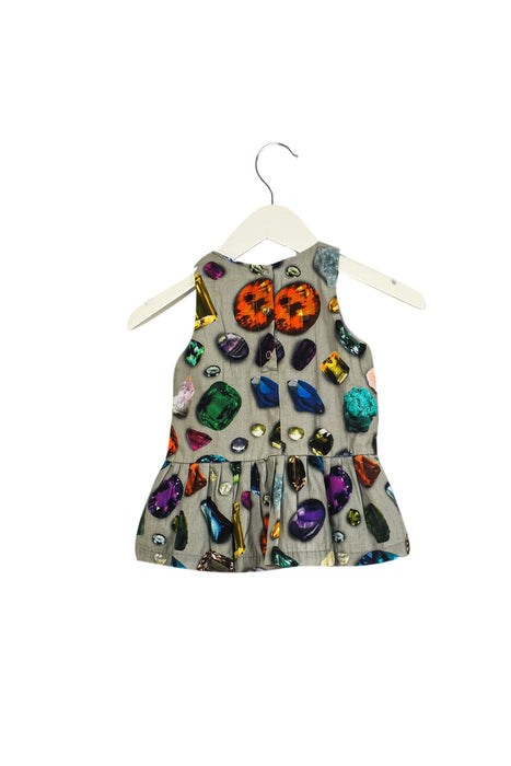 A Grey Sleeveless Dresses from Molo in size 3-6M for girl. (Back View)