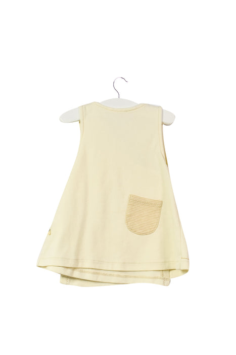 A Beige Sleeveless Dresses from Natures Purest in size 3-6M for girl. (Back View)
