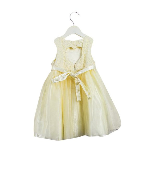 A Yellow Sleeveless Dresses from American Princess in size 2T for girl. (Back View)