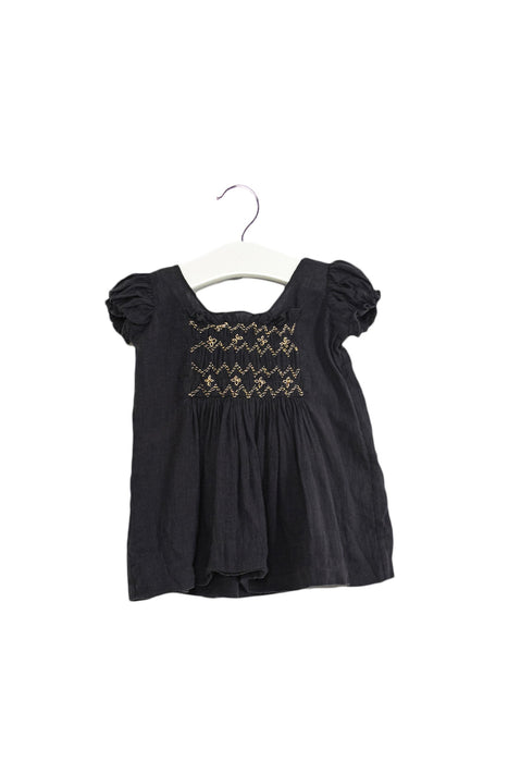 A Grey Short Sleeve Dresses from Velveteen in size 3-6M for girl. (Front View)