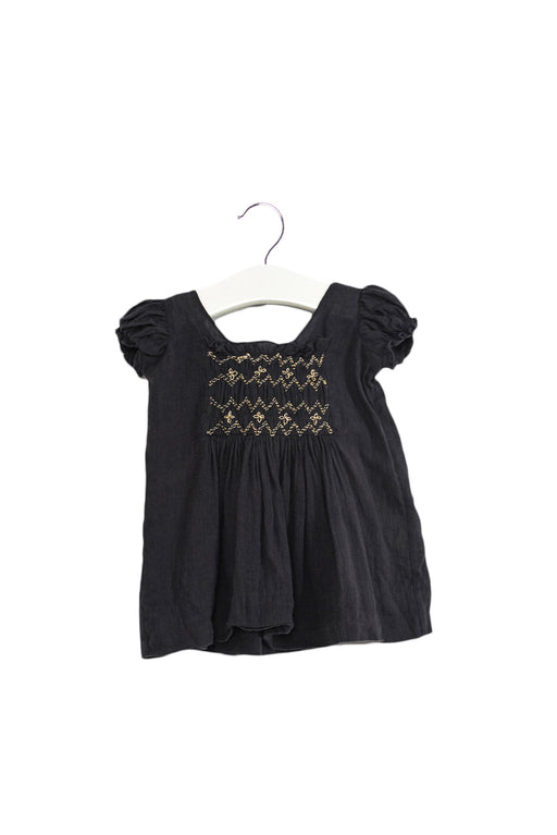 A Grey Short Sleeve Dresses from Velveteen in size 3-6M for girl. (Front View)