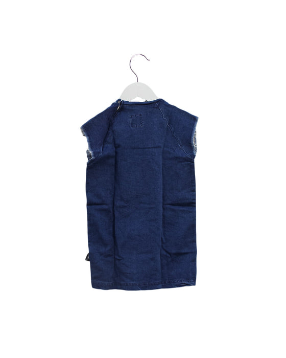 A Navy Sleeveless Dresses from Nununu in size 6T for girl. (Back View)