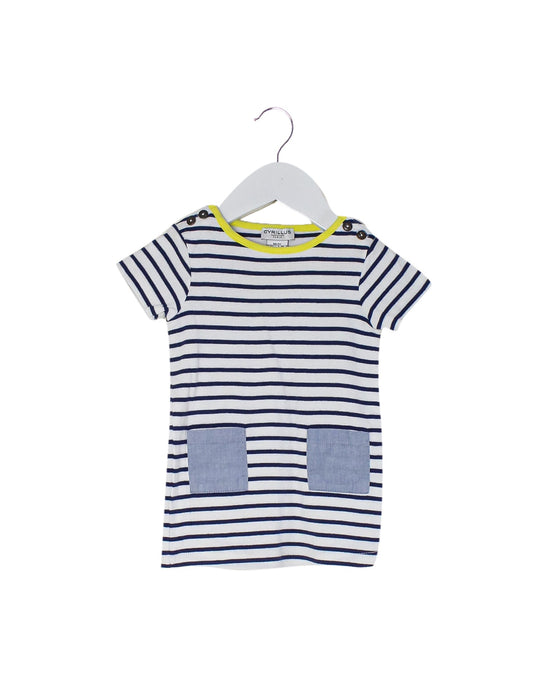 A Navy Short Sleeve Dresses from Cyrillus in size 3-6M for girl. (Back View)