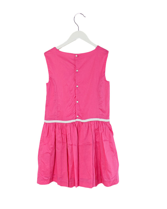 A Pink Sleeveless Dresses from Jacadi in size 10Y for girl. (Back View)