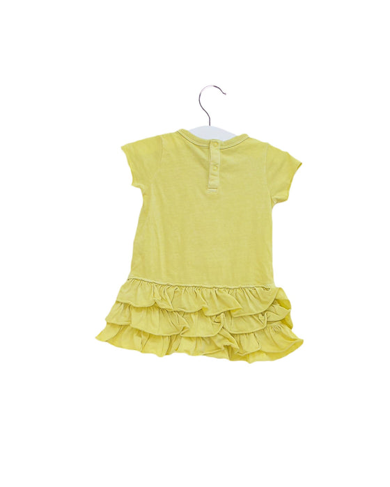 A Yellow Short Sleeve Dresses from Petit Bateau in size 3-6M for girl. (Back View)