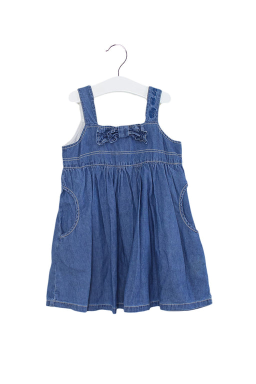 A Blue Sleeveless Dresses from Why and 1/2 in size 2T for girl. (Front View)