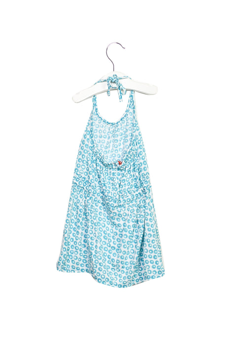 A Blue Sleeveless Dresses from Bakker Made with Love in size 18-24M for girl. (Back View)