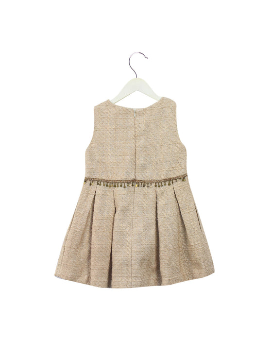 A Beige Sleeveless Dresses from Velveteen in size 8Y for girl. (Back View)