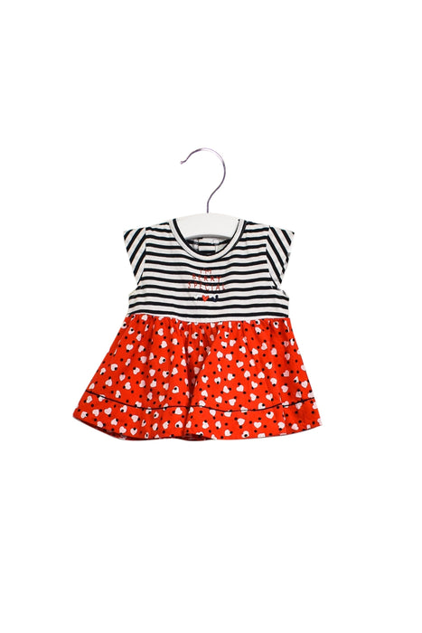 A Red Short Sleeve Dresses from Jean Bourget in size 3-6M for girl. (Front View)