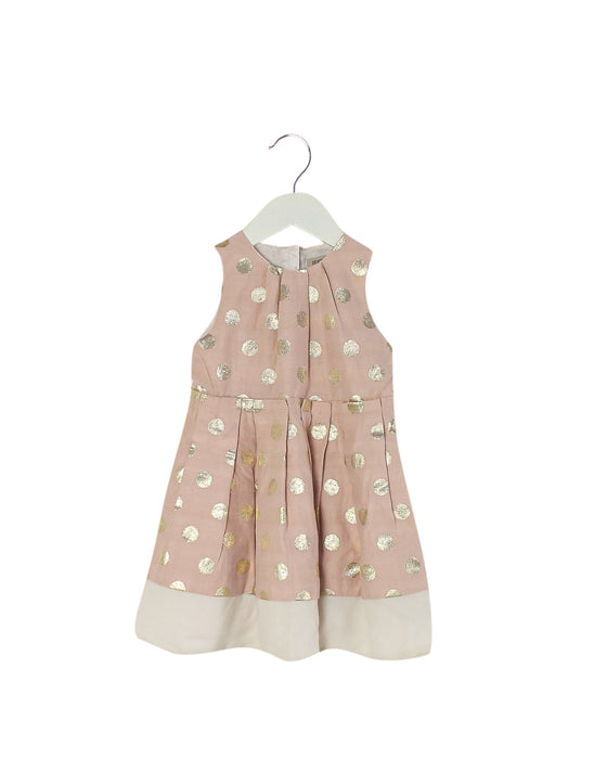 A Pink Sleeveless Dresses from Hucklebones in size 2T for girl. (Front View)