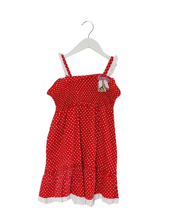 A Red Sleeveless Dresses from Nicholas & Bears in size 6T for girl. (Front View)