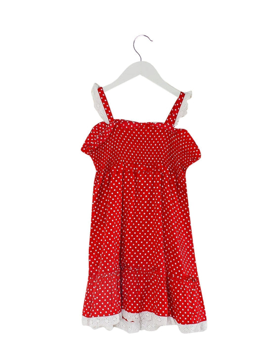 A Red Sleeveless Dresses from Nicholas & Bears in size 6T for girl. (Back View)