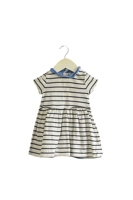 A White Short Sleeve Dresses from Cyrillus in size 3-6M for girl. (Back View)