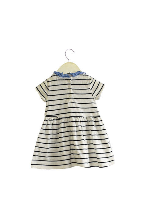 A White Short Sleeve Dresses from Cyrillus in size 3-6M for girl. (Back View)