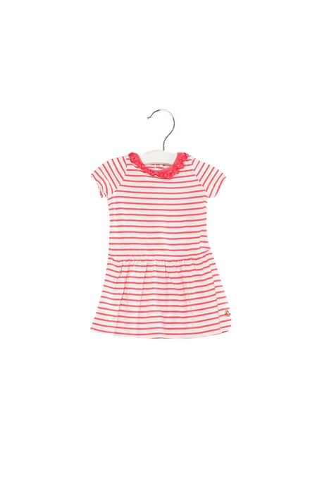 A Pink Short Sleeve Dresses from Petit Bateau in size 6-12M for girl. (Front View)