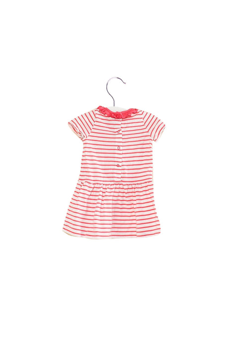A Pink Short Sleeve Dresses from Petit Bateau in size 6-12M for girl. (Back View)