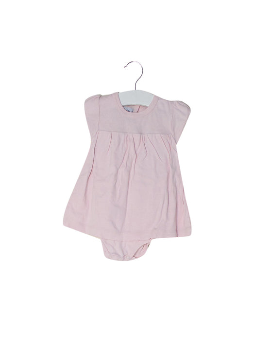 A Pink Short Sleeve Dresses from Petit Bateau in size 6-12M for girl. (Front View)