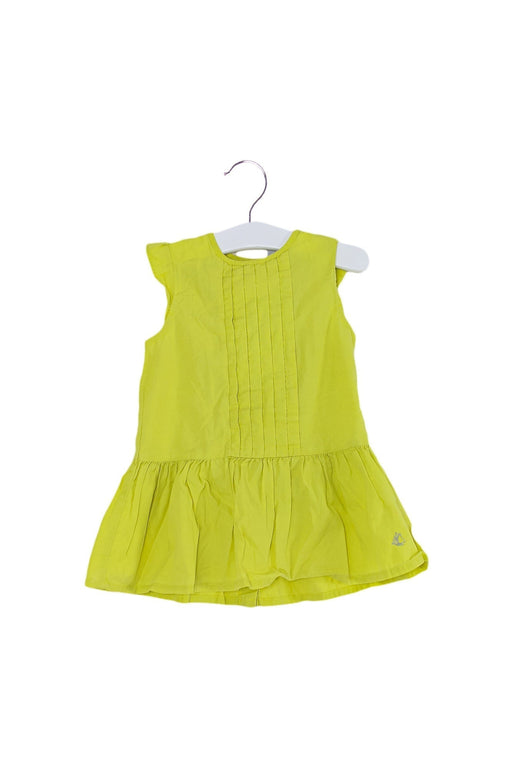 A Yellow Short Sleeve Dresses from Petit Bateau in size 6-12M for girl. (Front View)