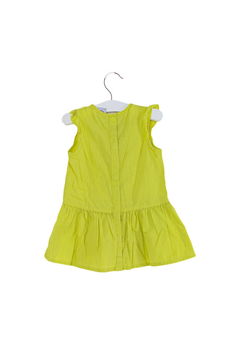 A Yellow Short Sleeve Dresses from Petit Bateau in size 6-12M for girl. (Back View)
