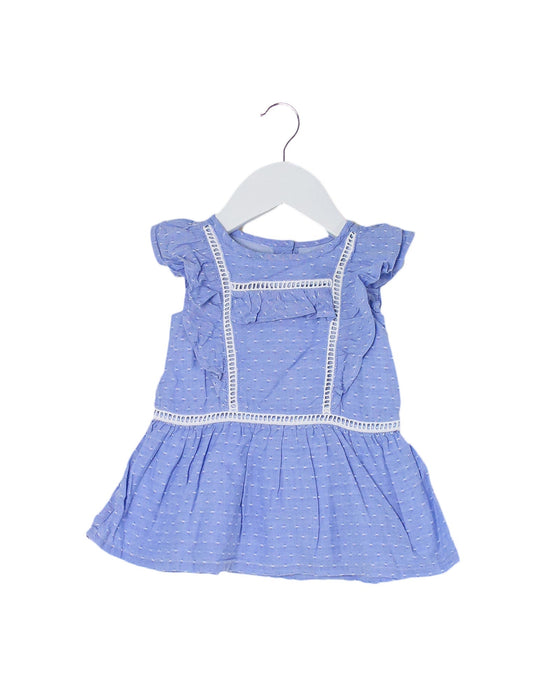 A Blue Short Sleeve Dresses from Janie & Jack in size 3-6M for girl. (Back View)