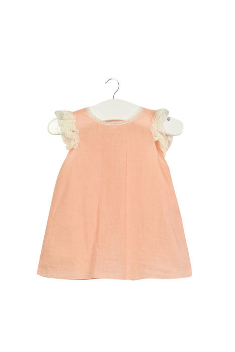 A Pink Short Sleeve Dresses from Nanos in size 0-3M for girl. (Front View)