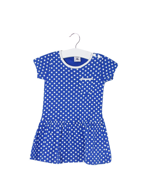 A Blue Short Sleeve Dresses from Petit Bateau in size 3-6M for girl. (Front View)